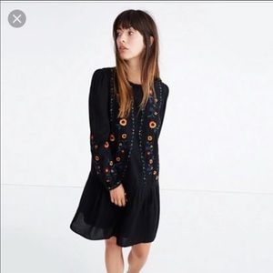 Madewell x Sezane embroidered dress